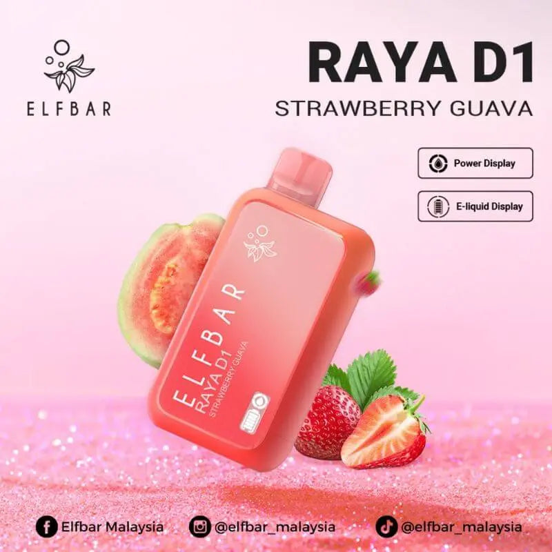 SGVape-ELFBAR-RAYA-D1-13K-STRAWBERRY-GUAVA-SG-Vape-Hub