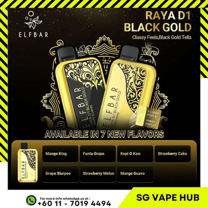 SGVape-ELFBAR-RAYA-D1-BLACK-GOLD-EDITION-SG-Vape-Hub