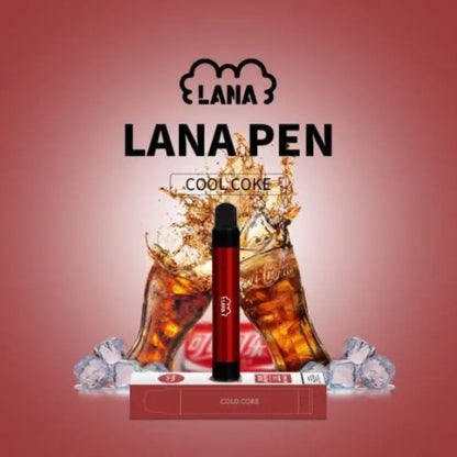 SGVape-Lana-Pen-2000-Puffs-Cold-Coke-flavor-on-a-red-gradient-background-LANA